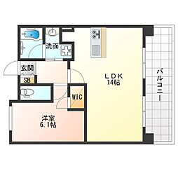 アルグラッド福島West 1LDKの間取図画像
