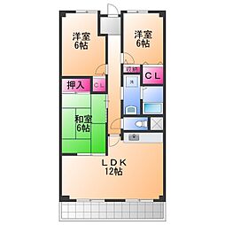 クレアール小松里 3LDKの間取図画像