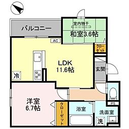 阪急神戸本線 王子公園駅 徒歩7分の賃貸アパート 2階2LDKの間取り