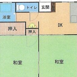 シャトー内田 2DKの間取図画像