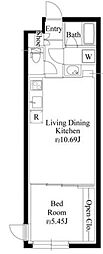 グランパセオ代々木上原 1LDKの間取図画像