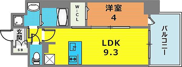 エスライズ神戸三宮山手通弐番館 1404｜兵庫県神戸市中央区国香通６丁目(賃貸マンション1LDK・14階・34.00㎡)の写真 その2