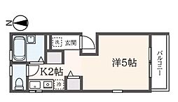 登戸アパートメントNo.2 ワンルームの間取図画像