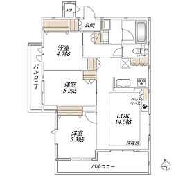 LUMINOUS COURT 3LDKの間取図画像