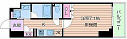アーバネックス四ッ橋 1Kの間取図画像