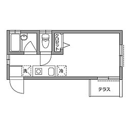JR山手線 大崎駅 徒歩7分の賃貸アパート 1階ワンルームの間取り