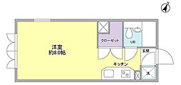 アルコすくも ワンルームの間取図画像