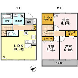シーゲート府中II 3LDKの間取り