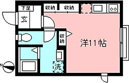 カーサフォレスタ ワンルームの間取図画像