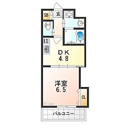 W.O.B.SAKAI 5階1DKの間取り