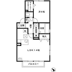 FLORAI 1階1LDKの間取り