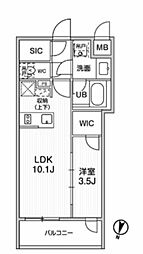 シーズンフラッツ新大塚 1階1LDKの間取り