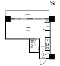 メゾン・ド・ヴィレ麻布台 2階1Kの間取り