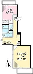 クロッカスハイム 1LDKの間取図画像