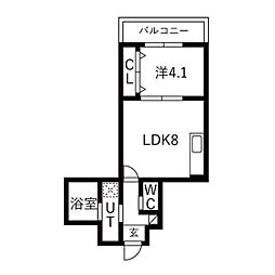 Escudo 黎 1LDKの間取図画像
