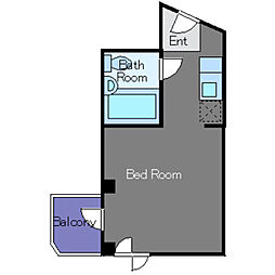 ソフトタウン青山 3階ワンルームの間取り