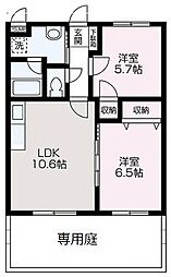ドルチェ朝霞 1階2LDKの間取り