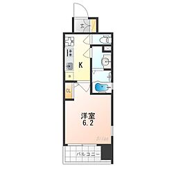 JR東海道・山陽本線 西大路駅 徒歩10分の賃貸マンション 4階1Kの間取り