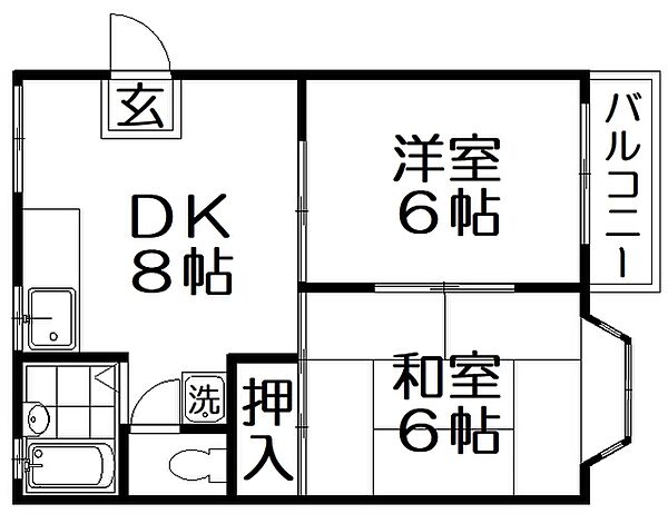 ハイツブロッサム ｜大阪府寝屋川市美井町(賃貸アパート2DK・2階・38.88㎡)の写真 その2