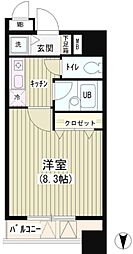 アクアコート 1Kの間取図画像