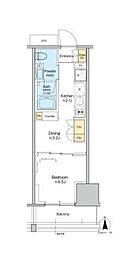 プラウドフラット四谷三丁目 1DKの間取図画像