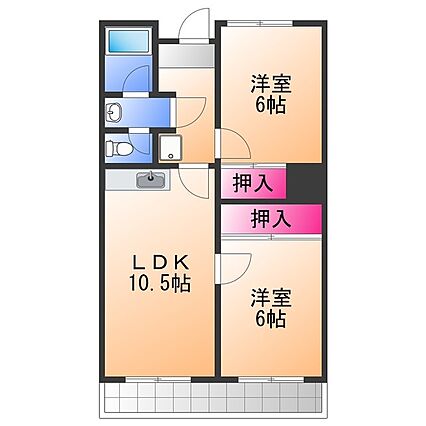 コーポ上町B棟_間取り_0