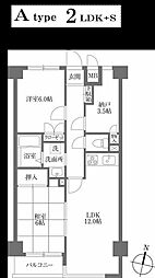KDXレジデンス鶴見 2SLDKの間取図画像