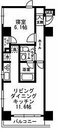 レジディア月島3 1LDKの間取図画像
