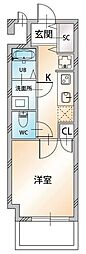 KDXレジデンス天王町 1LDKの間取図画像