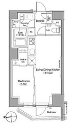ザ・パークハビオ根岸三丁目 1LDKの間取図画像