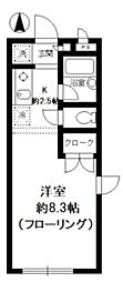 メゾン・ブン 1Kの間取図画像