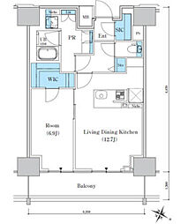 JR上越新幹線 新潟駅 徒歩10分の賃貸マンション 10階1LDKの間取り
