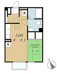 みそのハウス 2階1LDKの間取り