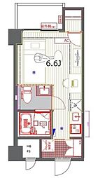 アスペンヒルズ 2階ワンルームの間取り
