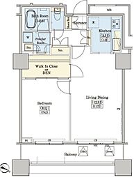 レジディアタワー上池袋タワーサイド 1LDKの間取図画像