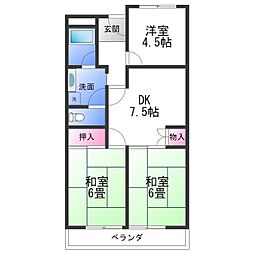 エステートハイツ 3DKの間取図画像
