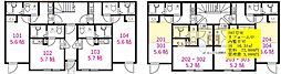Luxカシオペア 1Kの間取図画像