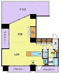 東京メトロ有楽町線 月島駅 徒歩2分の賃貸マンション 11階1LDKの間取り