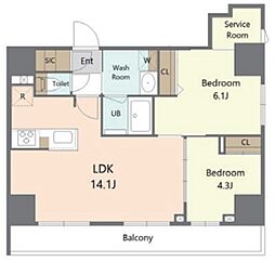 Alivis東京尾久 2階2SLDKの間取り