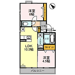 アンクレージュA 2LDKの間取図画像