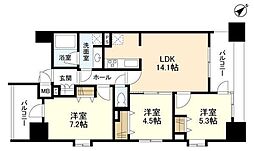 パークフラッツ横濱公園 3LDKの間取図画像