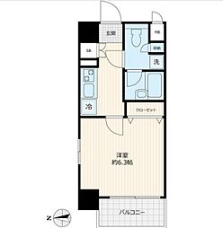 JR山手線 大崎駅 徒歩6分の賃貸マンション 3階1Kの間取り