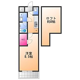 モンサント旭町 1Kの間取図画像