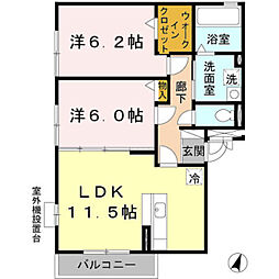 ボナール燦々 2LDKの間取図画像
