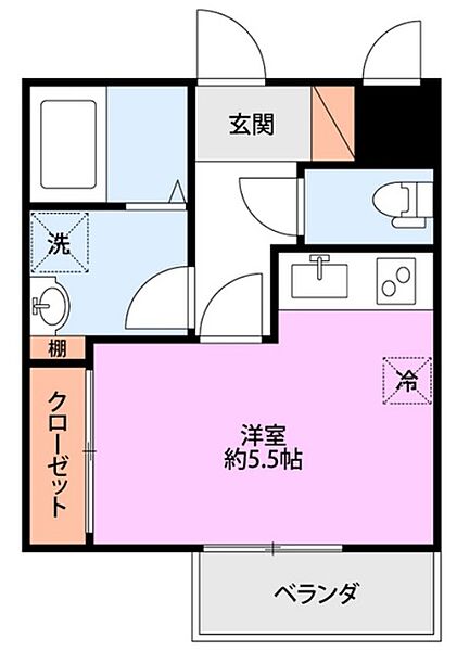 レジデンス橙和　D棟 208｜新潟県胎内市つつじが丘(賃貸アパート1R・2階・23.16㎡)の写真 その2