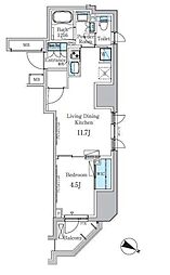 パークアクシス小伝馬町 1LDKの間取図画像