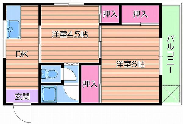 グリーンハイツ中宮 ｜大阪府大阪市旭区中宮３丁目(賃貸マンション2K・3階・30.00㎡)の写真 その2