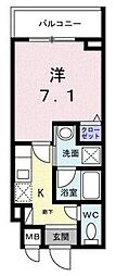 ライズ脇田町I 1Kの間取図画像