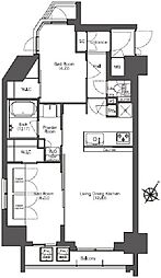 コンフォリア滝野川 5階2LDKの間取り