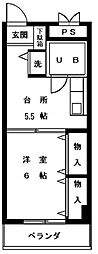 コーポみやび 1Kの間取図画像